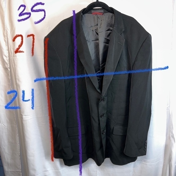 MidTown Man Suit Jacket Long Sleeve 3 Button Blazer Sport Coat Notch Collar Line - Picture 5 of 9